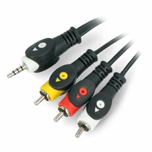 Audiokaabel 3.5 mm 4-pooluseline, 3x RCA, 1.5 m