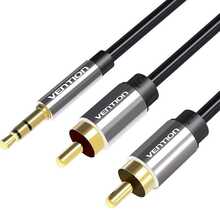 Helikaabel Vention BCFBI, 3,5 mm - 2x RCA, 3 m, must