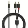 Audio kaabel Nedis 3.5mm -> 2x RCA, 2m
