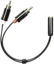 Adapter Deltaco AUD-204, 3.5mm F - 2x RCA M, 0.1 m, must