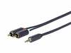 Audiokaabel Vivolink 3.5 mm - 2 x RCA male, 10 m, must