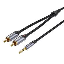 Audiokaabel Vention BCNBI, 2xRCA - 3,5 mm, 3 m, hall