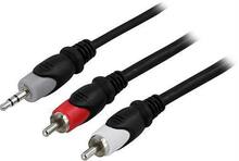 Helikaabel Deltaco MM-142, 3,5 mm emane - 2x RCA emane, 5 m