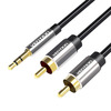 Helikaabel Vention BCFBF, 2xRCA - 3,5 mm, 1 m, must