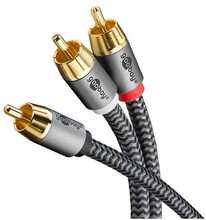 Kaabel Goobay Plus Cinch Y-Kabel, 2,0 m, must/hõbe