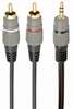 Audio kaabel Gembird CCA-352-2.5M, 3,5 mm - 2x RCA, 2,5 m, must/hall