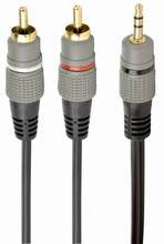 Audio kaabel Gembird CCA-352-2.5M, 3,5 mm - 2x RCA, 2,5 m, must/hall