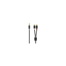 Audioadapter Nedis ALPEXE-736, 3,5 mm isane - 2x RCA emane, 0,2 m, must