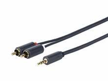 Audiokaabel Vivolink 3.5 mm - 2 x RCA male, 25 m, must