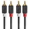Helikaabel Nedis CABW24200AT05, 2x RCA, 0,5 m, antratsiit