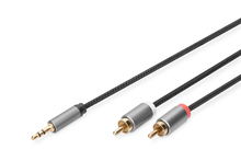 Audio kaabel Digitus DB-510330-018-S, 3.5mm stereo - 2x RCA, 1.8 m
