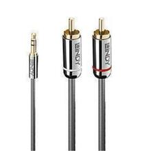 Audiokaabel Lindy 35332, 3,5 mm - 2 x RCA, 0,5 m, antratsiit