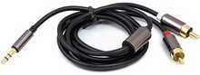 Audiokaabel Power Plant CA912834, 3.5mm - 2x RCA, 1.5 m, must