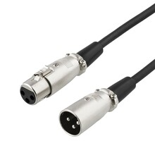 XLR helikaabel DELTACO XLR-1030-K, 3-pin male - 3-pin female, 3 m, must
