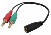 Helikaabel Gembird CCA-418, 3,5 mm pesa - 2 x 3,5 mm pistik, 0,2 m, must