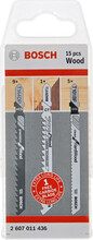 Tikksaeterade komplekt Bosch Wood, 15 tk