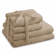 Vannirätikute komplekt AmeliaHome Amari, 4 tk, beež, 2x70x140 cm + 2x50x100 cm