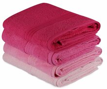 Vannirätikute komplekt Foutastic Rainbow 317HBY1425, 140 x 70 cm, 4 tk, fuksia (magenta) / roosa / hele roosa