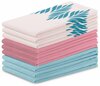 Köögirätikute komplekt AmeliaHome Letty Mix Leaves, 50 x 70 cm, 9 tk, valge/roosa/heleroheline