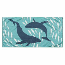 Rannarätik DecoKing Dolphin, 90 x 180 cm, sinine/türkiis