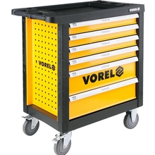 Tööriistakapp Vorel 58539, 77 x 45.8 x 90.1 cm, must/kollane, 6 sahtlit