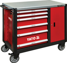 Tööriistakäru Yato YT-09002, 6 sahtlit, 113 x 57 x 100 cm, punane