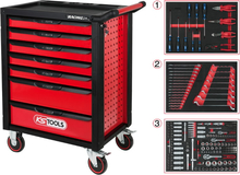 Tööriistakäru KS Tools RACINGline, 826.7215, 67.8 x 45.9 x 94.5 cm, 215 tk, 7 sahtlit