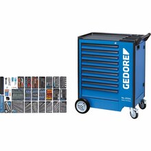 Tööriistakäru Gedore 1500 ES-03-2004 0810, 9 sahtlit, 325 tk, sinine/must