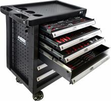 Tööriistakäru AW-Tools AW15100, 6 sahtlit, 177 tk, 46.5 x 76.5 x 97.5 cm, must