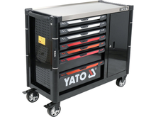 Tööriistakapp Yato YT-09033, 7 sahtlit, 1100 x 990 x 480 mm, ratastel, 1 uks