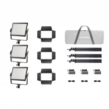 Godox LP600Bi K3 Black Bi-color LED Light Panel 3-light kit