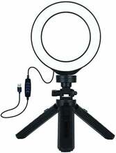 Puluz PKT3058B LED rõngaslamp 12 cm must koos statiiviga USB