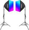 Neewer NK800 komplekt 2 softboxi, RGB 24W 2700-6500K pirnide, statiivide ja barndoors'idega