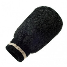 Kooriv kehakinnas Hydrea London Exfoliating Spa Mitt, medium/hard, Black