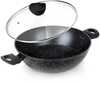 Sügav pann Nava Vilde Black Line, graniitkattega, klaasist kaanega, 28 cm, 3,5 l