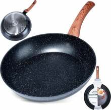 Graniitkattega pann Vilde Black&Wood, 28 cm, alumiinium