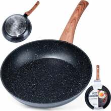 Pann Vilde Black&Wood, alumiinium, graniitkattega, 24 cm