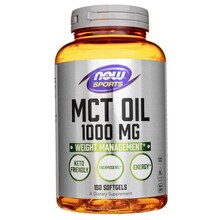 Now Foods MCT õli 1000 mg, 150 kapslit