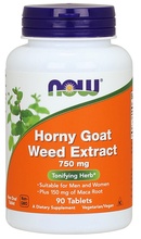 Now Foods Horny Goat Weed 750 mg, 90 tabletti