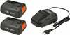 Aku ja laadija komplekt Gardena P4A 2 x PBA 18V/45 2.5Ah + AL 1830 CV, 14907-20
