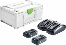 Akude ja laadija komplekt Festool SYS 18V 2x4,0/TCL 6 DUO 577109