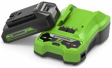 Greenworks aku ja laadija komplekt GSK24B2, 24V, 2.0Ah, Li-ion