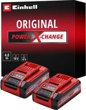 Einhell aku tööriistadele Power-X-Change TWIN-PACK, 18V, 4.0Ah, punane/must, 2 tk, ilma laadijata