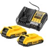 Laadija ja aku komplekt DeWalt DCB1104D2-QW, 18V, 2x2Ah, Li-ion