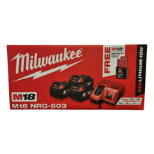Akude ja laadija komplekt Milwaukee M18 NRG-503