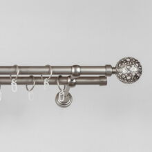 Metallist kardinasiini komplekt Hesora Modena-Lunas, 300 cm, 19 mm, matt hõbe, topelt