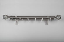 Metallist topeltkardinasiin Hesora Monaco-Lunas, 200 cm, 19 mm, matt hõbedane