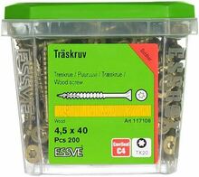 Puidukruvid Essve Essdrive 4,5 x 40 mm, TX20, kollane, 200 tk