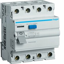 Lekkevoolukaitse Hager CD441J, AC, 4 x 40A, 30 mA