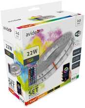 LED ribakomplekt Avide, IP65, 22W, RGB, 10m, puldiga, muusikakontroller